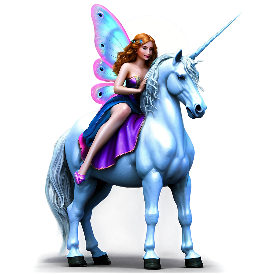 Fairy And Unicorn Png 05062024 PNG image