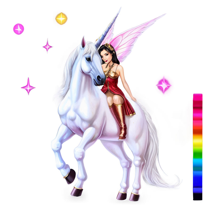 Fairy And Unicorn Png Cgf42 PNG image