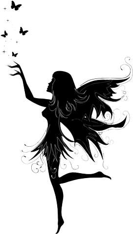 Fairy Silhouette Tattoo Design PNG image