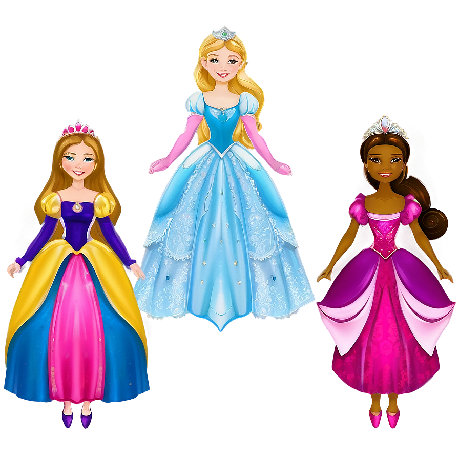 Fairytale Princesses Illustration Png 06242024 PNG image