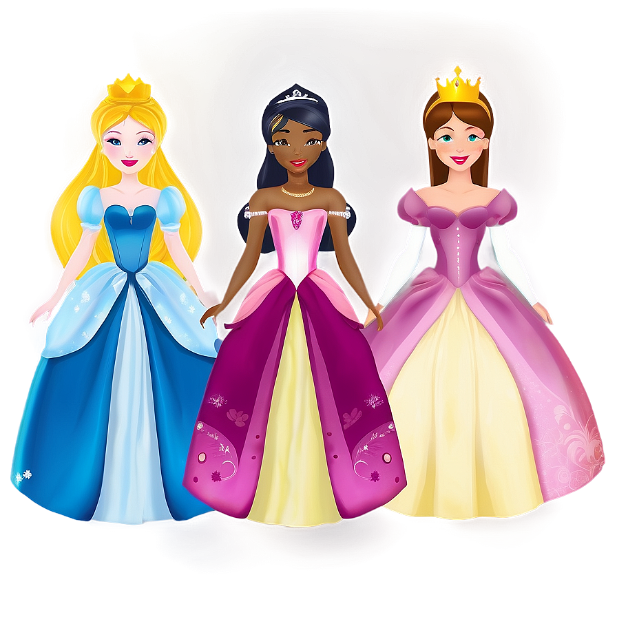 Fairytale Princesses Illustration Png Poo PNG image