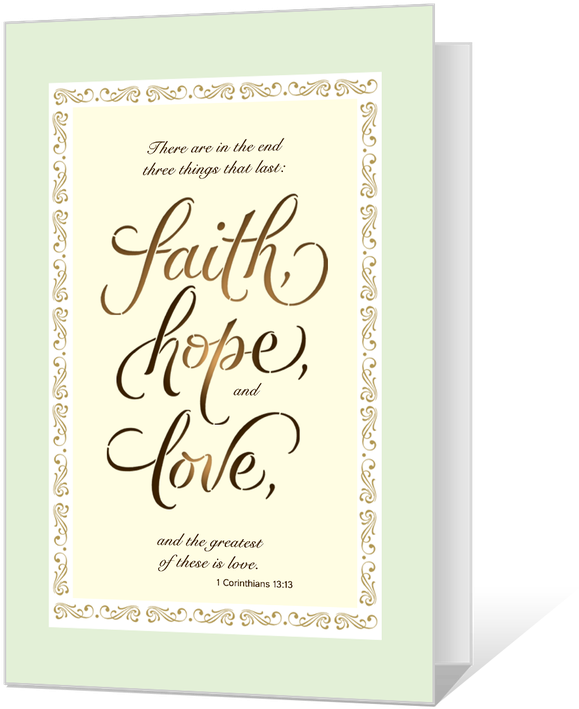 Faith Hope Love Inspirational Quote Card PNG image