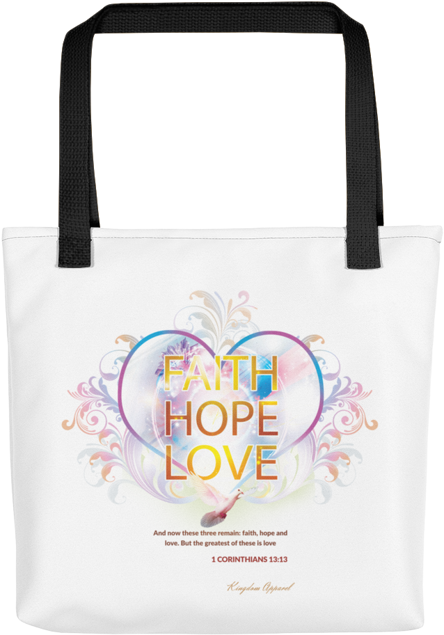 Faith Hope Love Tote Bag PNG image