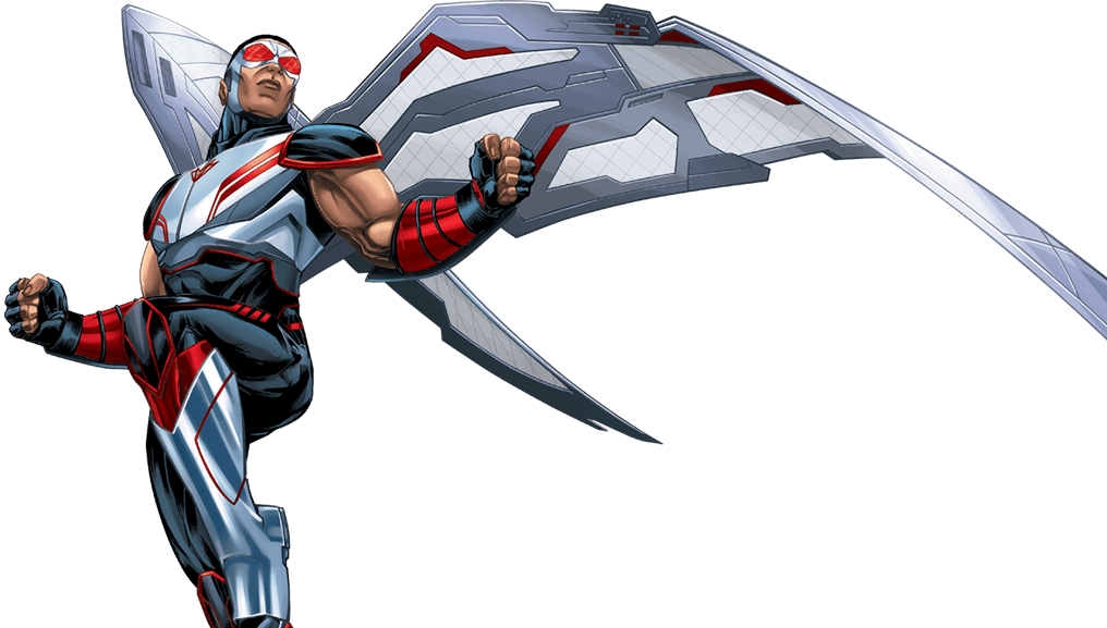 Falcon Superhero Action Pose PNG image