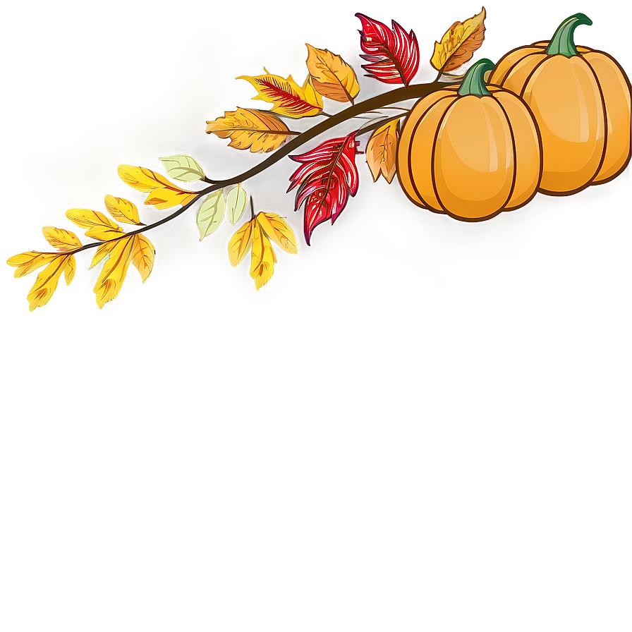 Fall Harvest Thanksgiving Border Png 06202024 PNG image