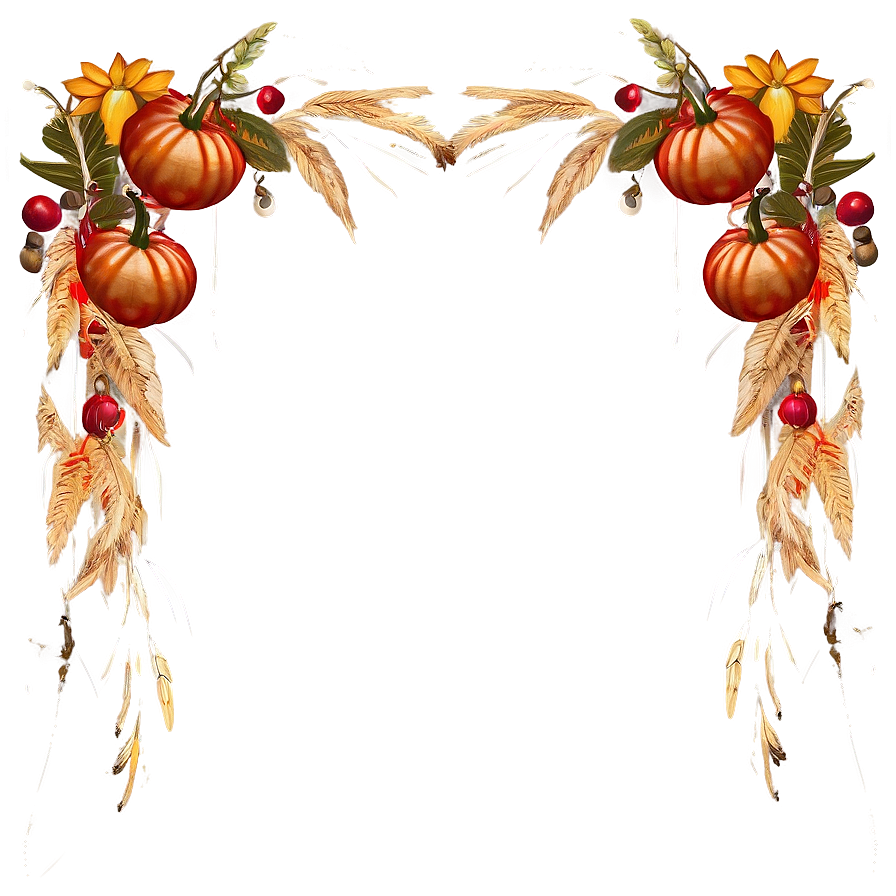 Fall Harvest Thanksgiving Border Png 1 PNG image