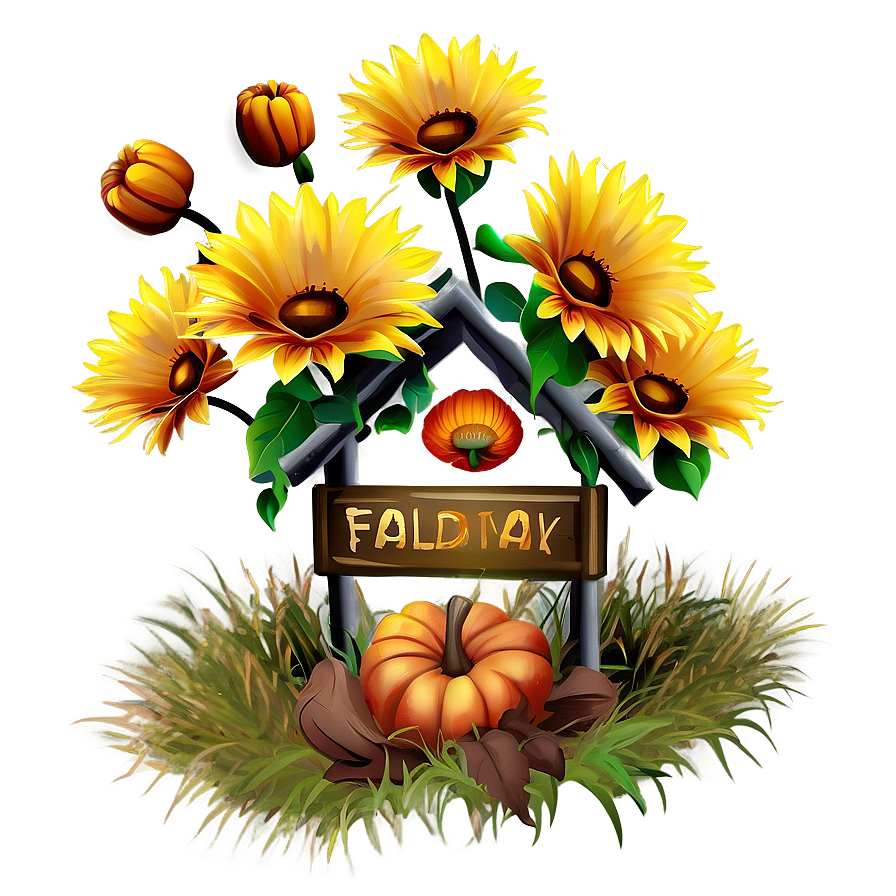 Fall Landscape Flowers Png 06272024 PNG image