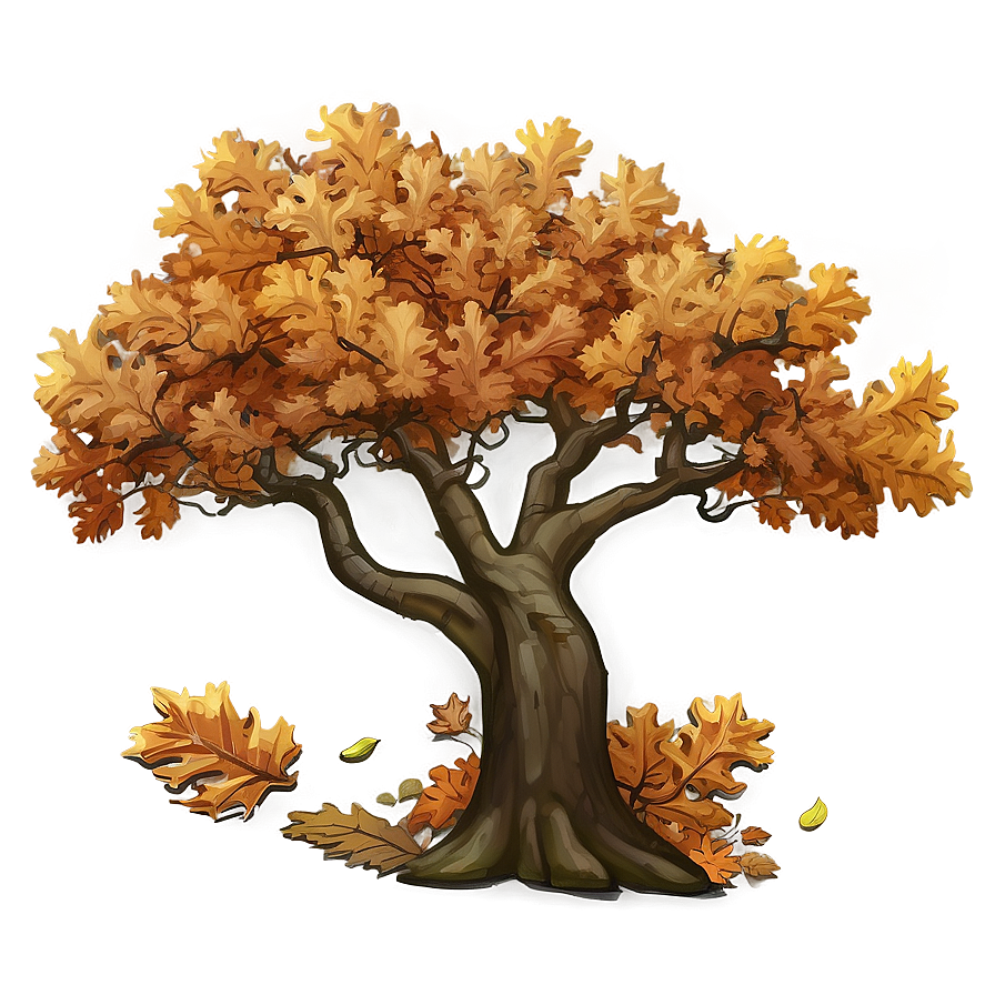 Fall Oak Trees Aesthetic Png Ohk60 PNG image