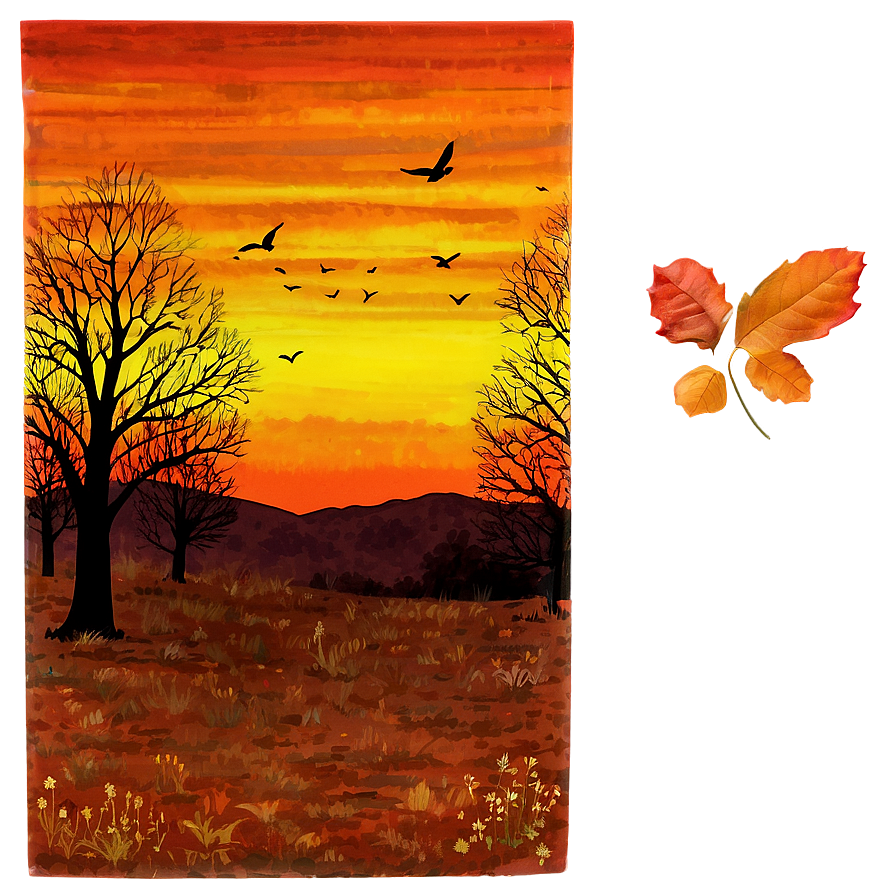 Fall Sunset Png Pqo PNG image