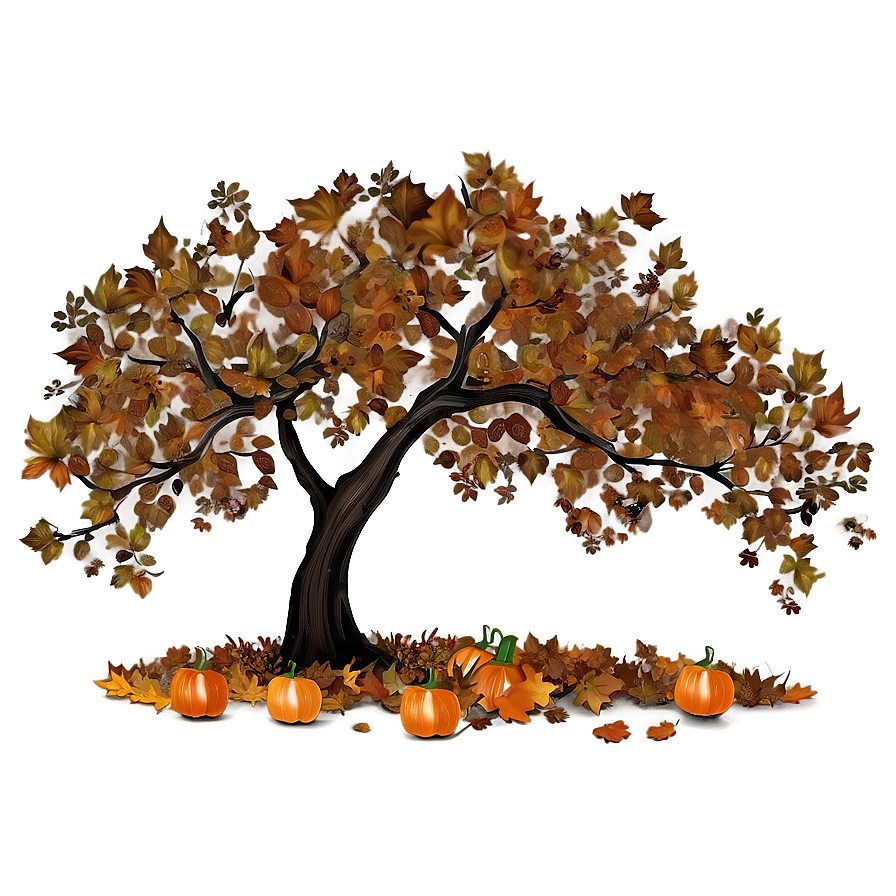 Fall Trees And Pumpkins Png 06212024 PNG image