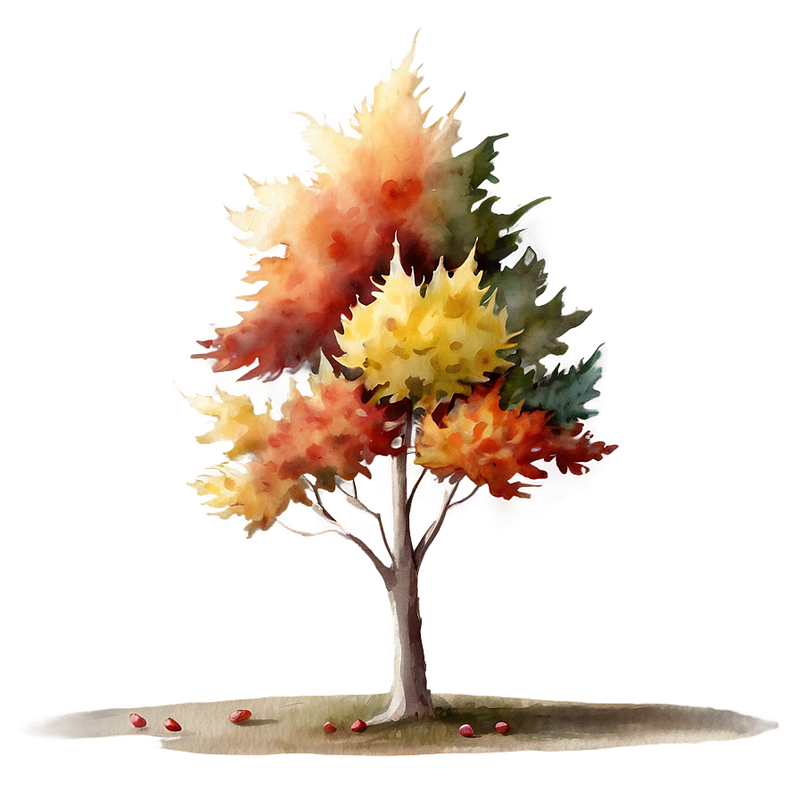 Fall Trees In Watercolor Png Evn PNG image