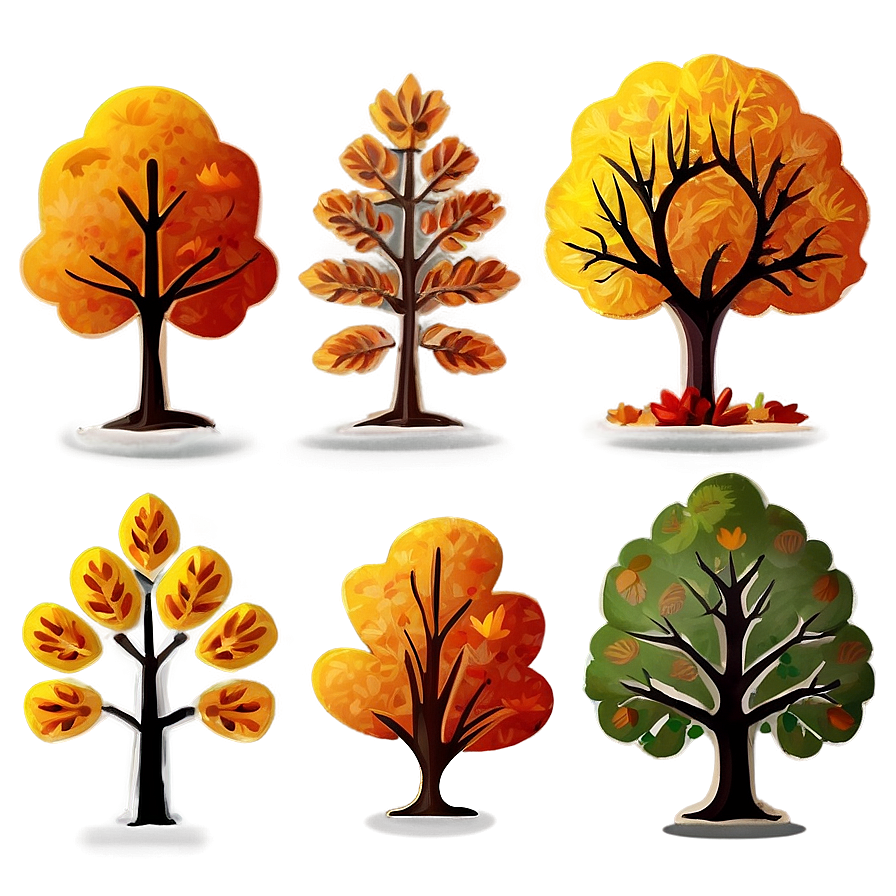 Fall Trees Landscape Png Qab PNG image