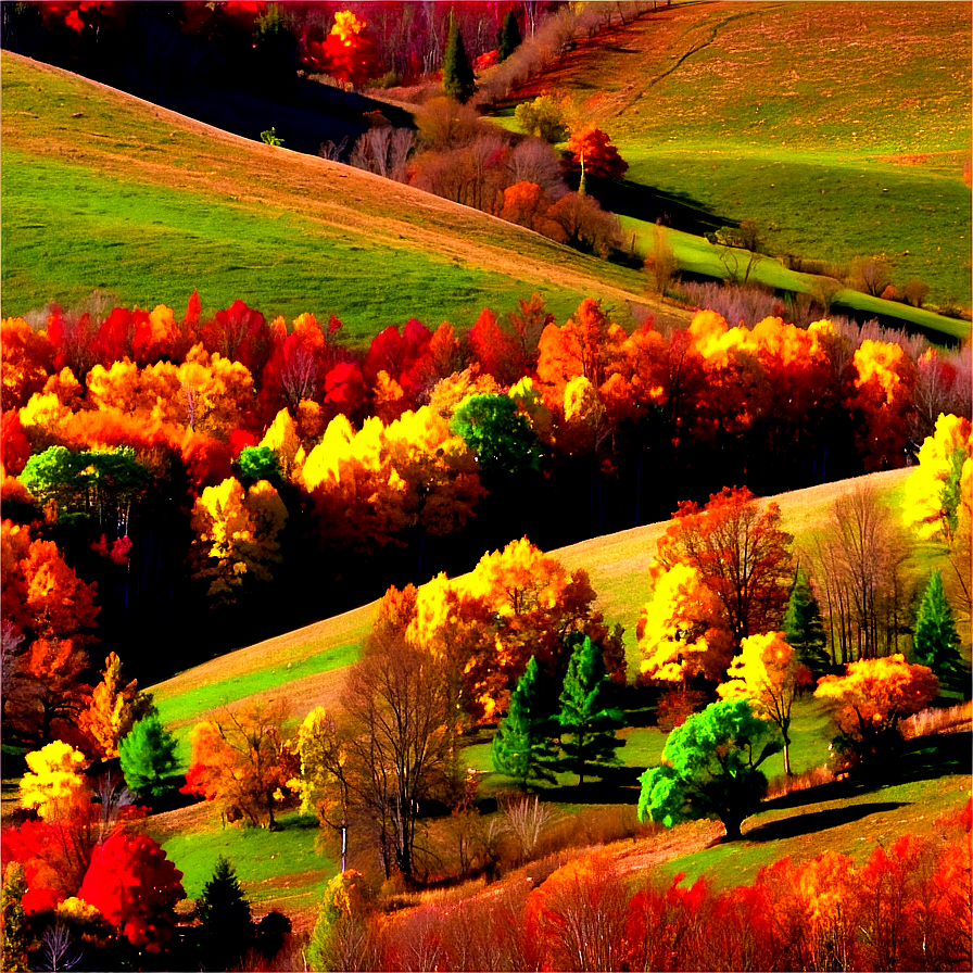 Fall Trees On Rolling Hills Png Wqt20 PNG image