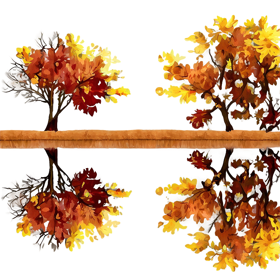 Fall Trees Reflection In Water Png 33 PNG image