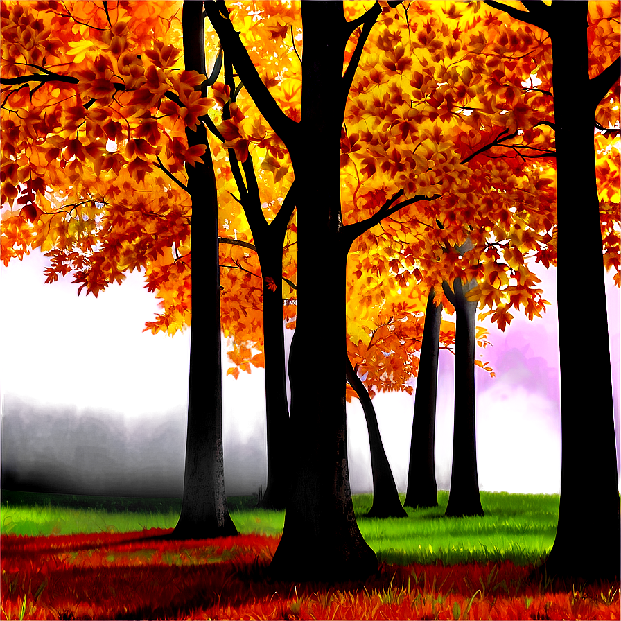 Fall Trees With Sunbeams Png Euv PNG image