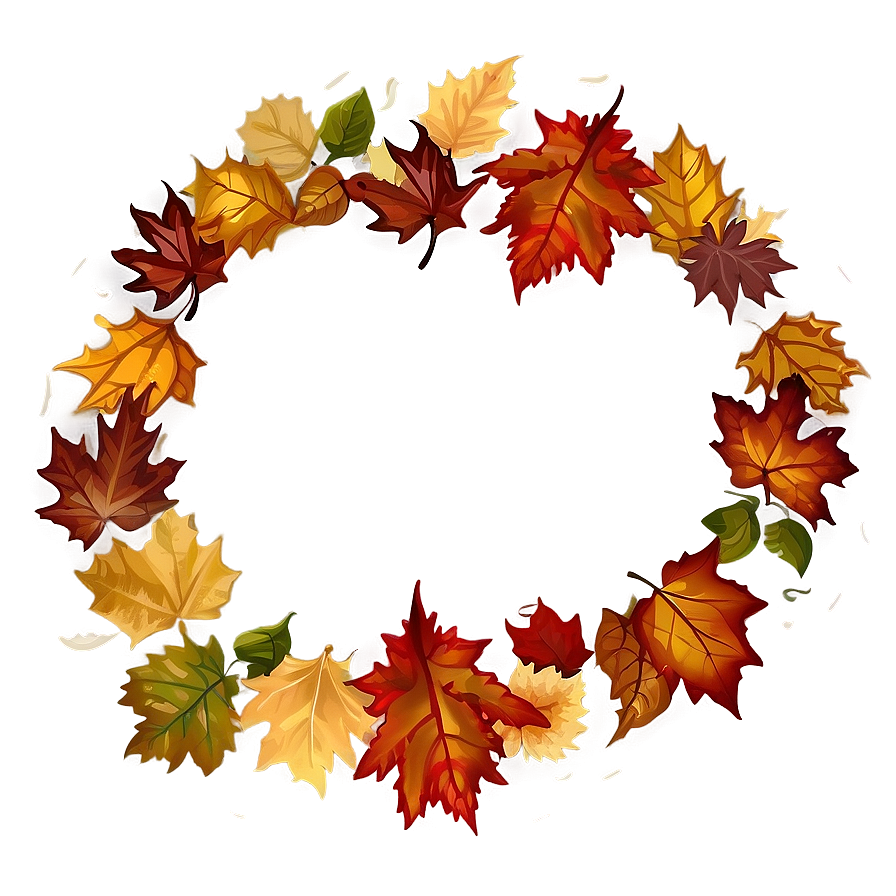 Fallen Leaves Border Design Png Geb PNG image