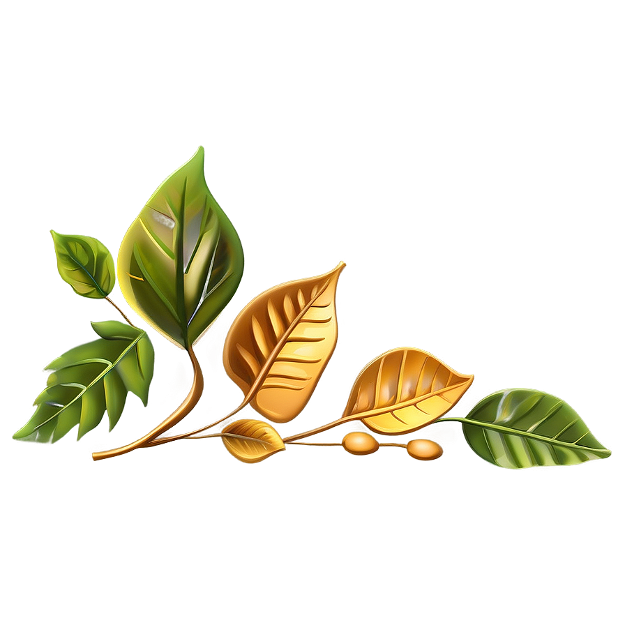 Fallen Leaves Corner Embellishments Png Bvv25 PNG image