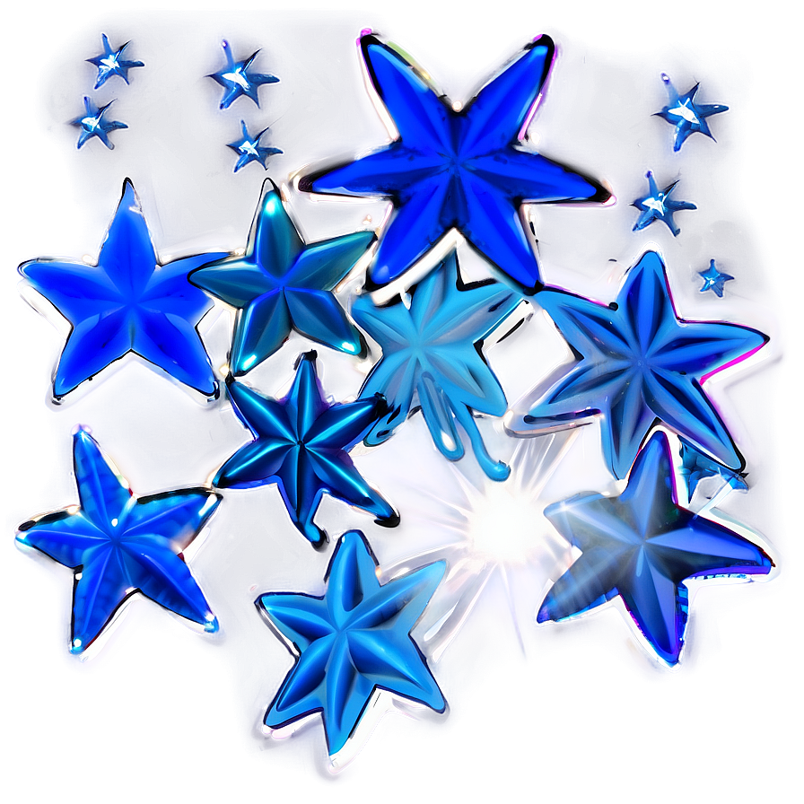 Falling Blue Stars Png Yta PNG image