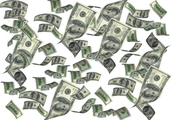 Falling Dollar Bills Background PNG image