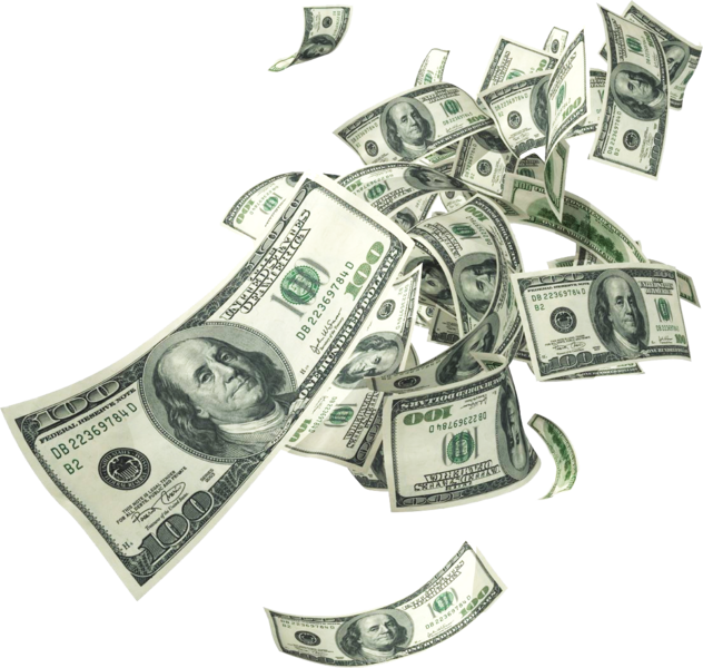 Falling Dollar Bills PNG image