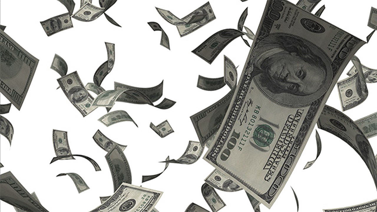 Falling Dollar Bills PNG image