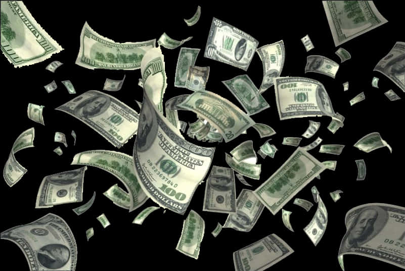 Falling Money Rain PNG image