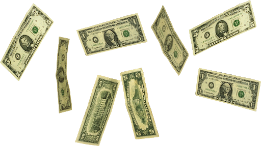 Falling U S Dollar Bills PNG image