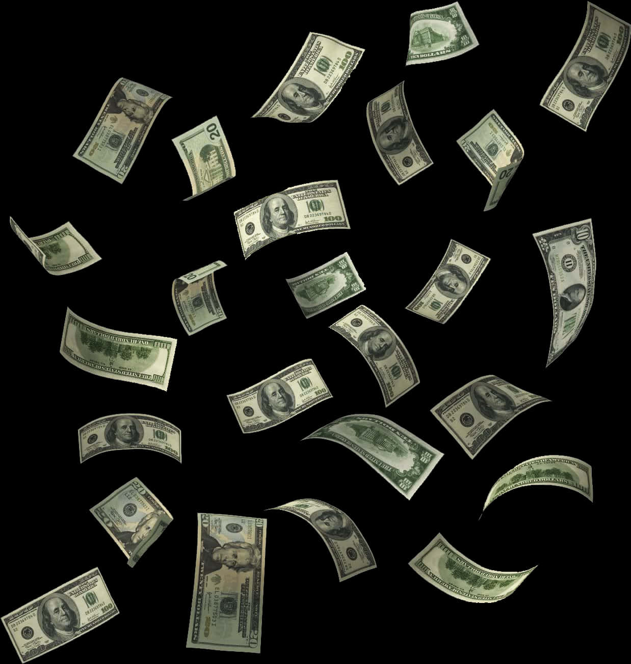 Falling_ U S_ Dollar_ Bills_ Background PNG image