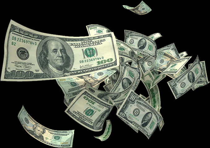 Falling_ U S_ Dollar_ Bills PNG image