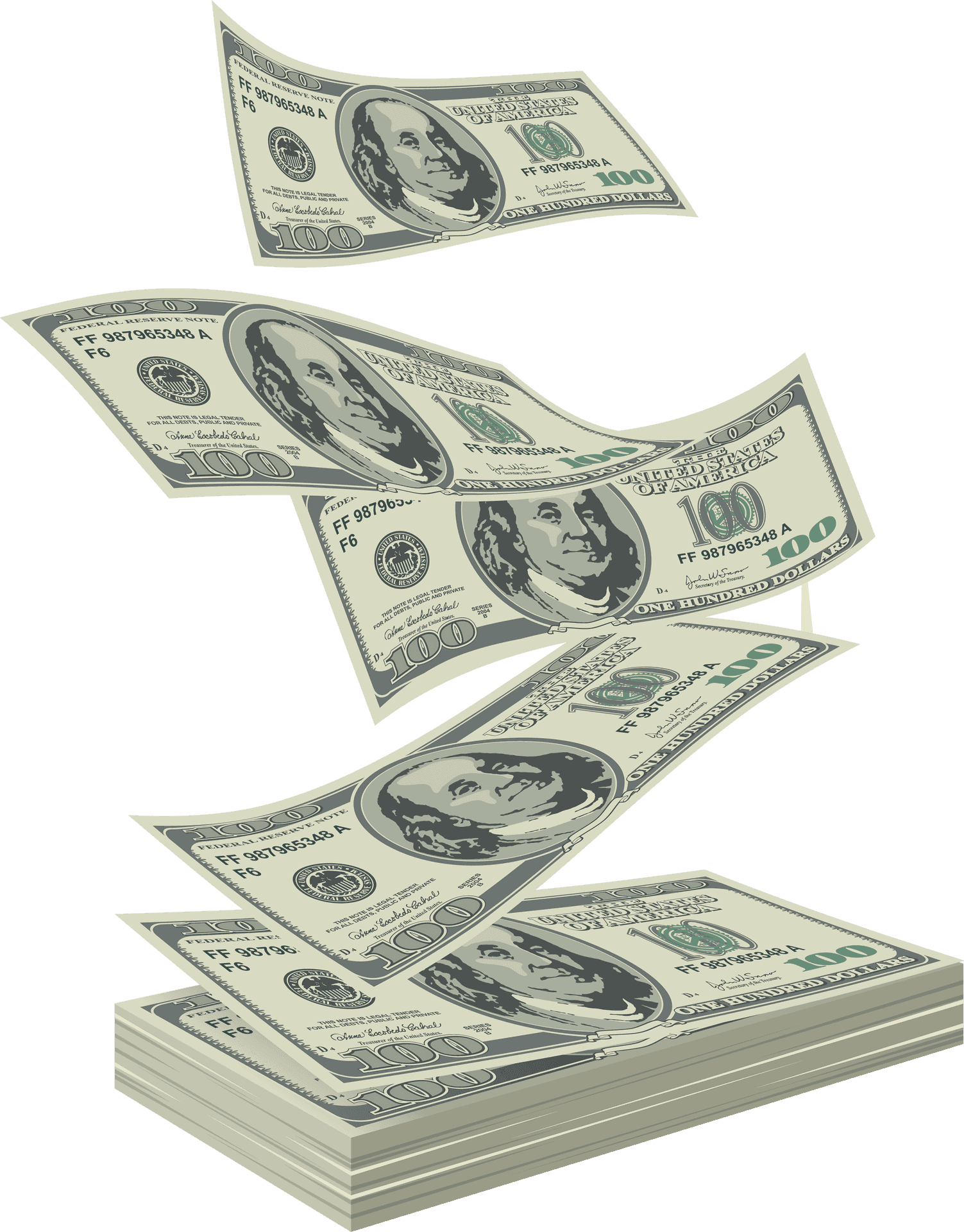 Falling_ U S_ Dollar_ Bills PNG image