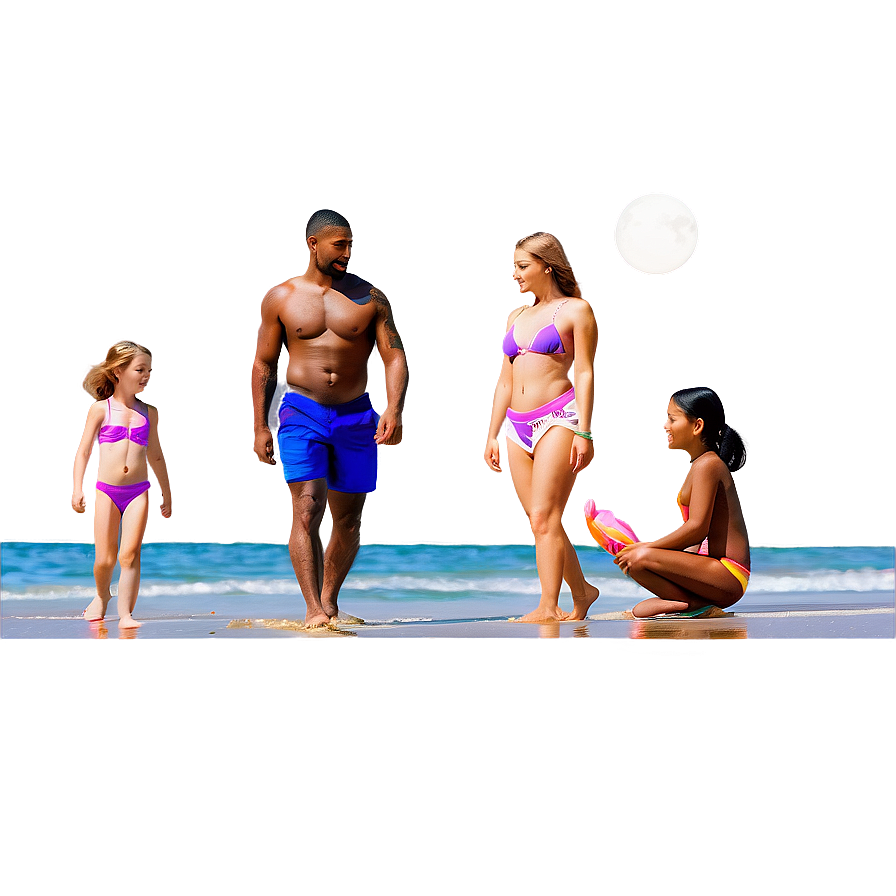Family At The Beach Png 05042024 PNG image