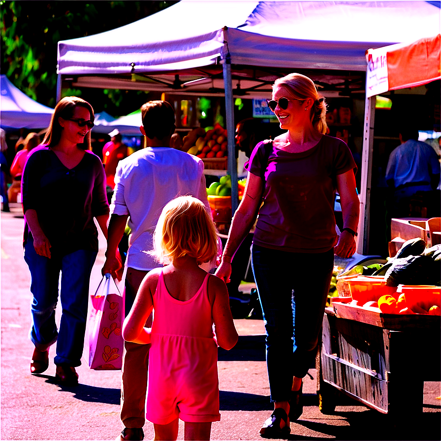 Family At The Farmers Market Png Bbv90 PNG image