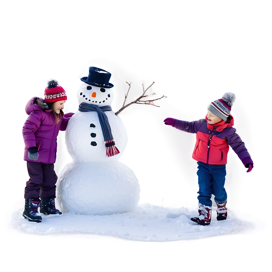 Family Building Snowman Png Kyy PNG image