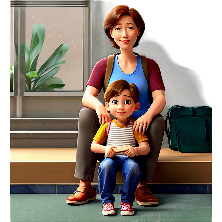 Family Cartoon School Morning Png 06282024 PNG image