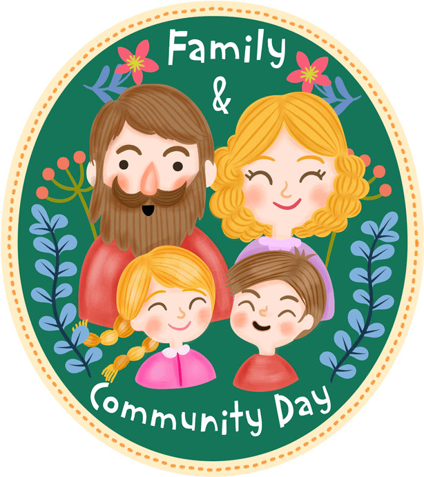 Family Community Day Celebration Sticker PNG image