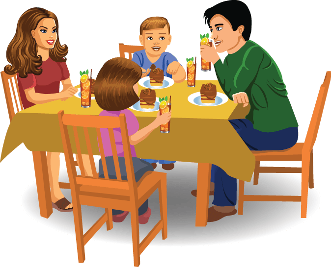 Family Dinner Cartoon PNG image