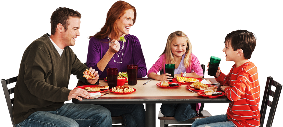 Family Enjoying Meal Together PNG image