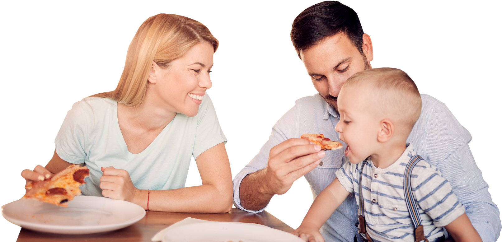 Family Enjoying Pizza Together PNG image