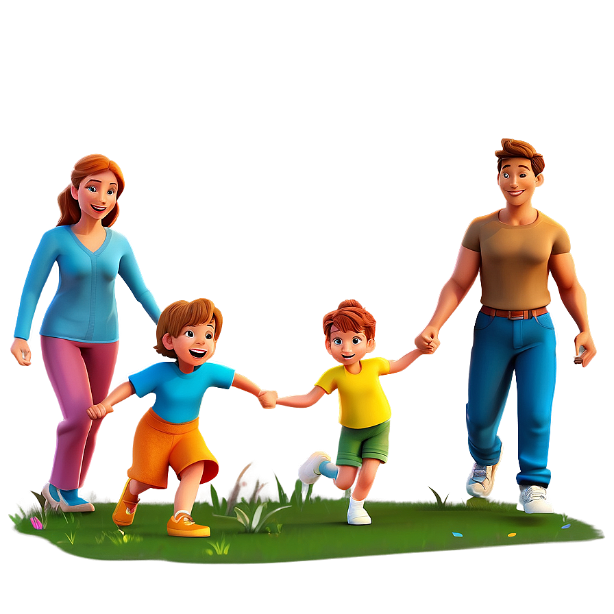 Family Fun Cartoon Scene Png Nqd40 PNG image