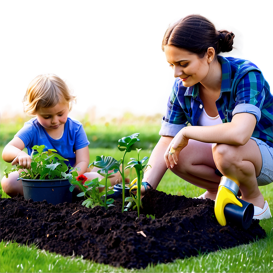 Family Gardening Activity Png 05042024 PNG image