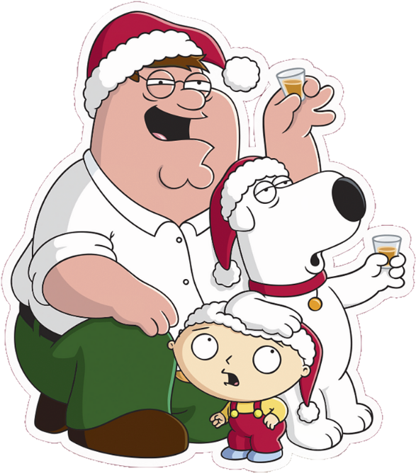 Family Guy Christmas Celebration PNG image