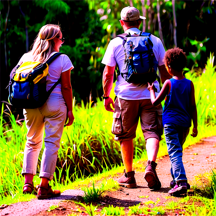 Family In Nature Hike Png 05042024 PNG image