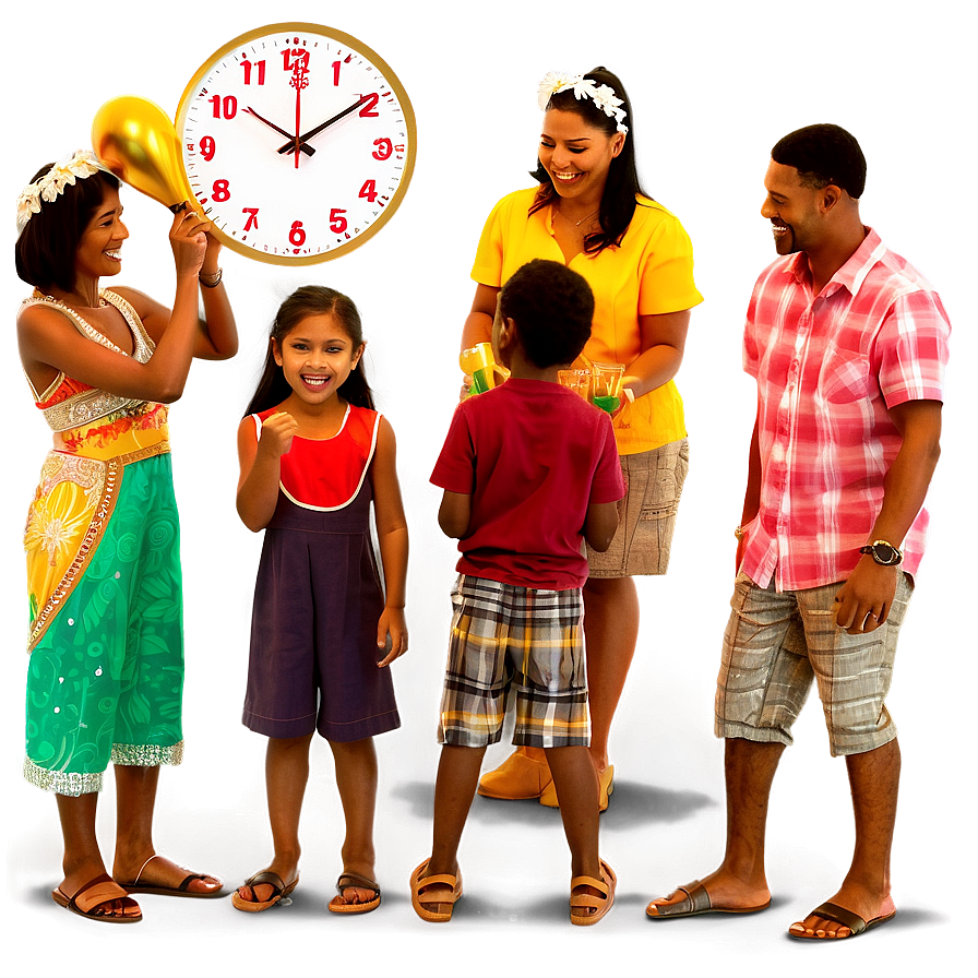 Family New Year's Eve Png 05042024 PNG image