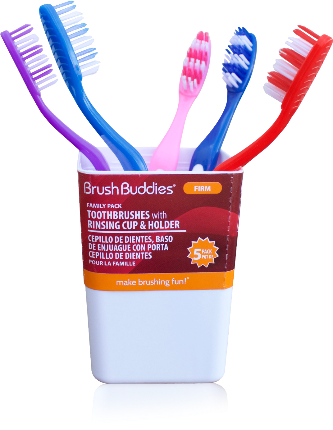 Family Pack Toothbrusheswith Cup Holder PNG image