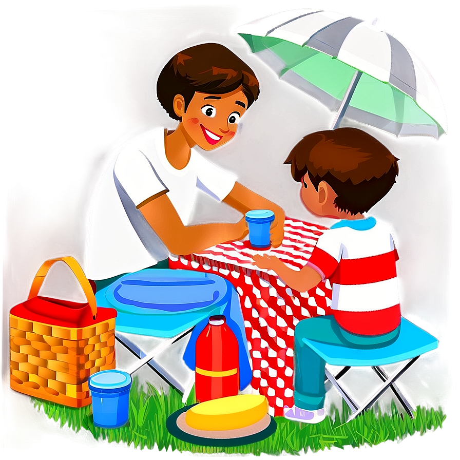 Family Picnic Cartoon Png 06282024 PNG image