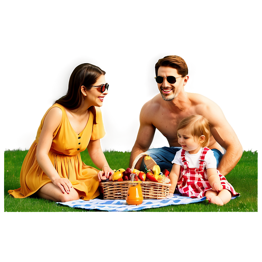 Family Picnic Scene Png 05042024 PNG image