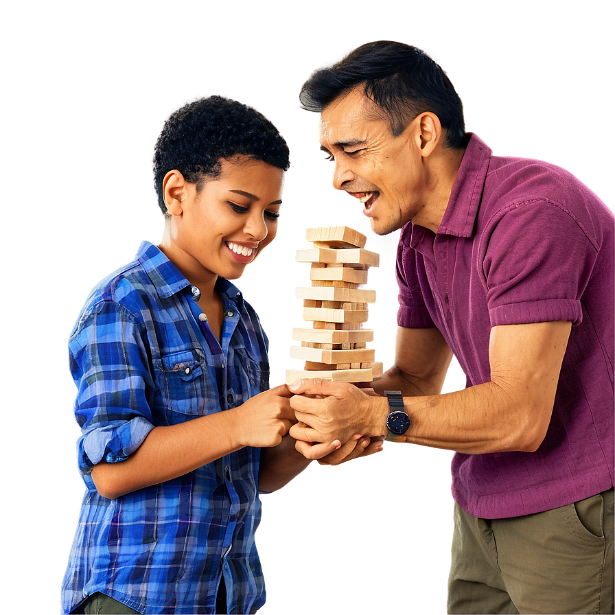 Family Playing Jenga Png Pkn9 PNG image