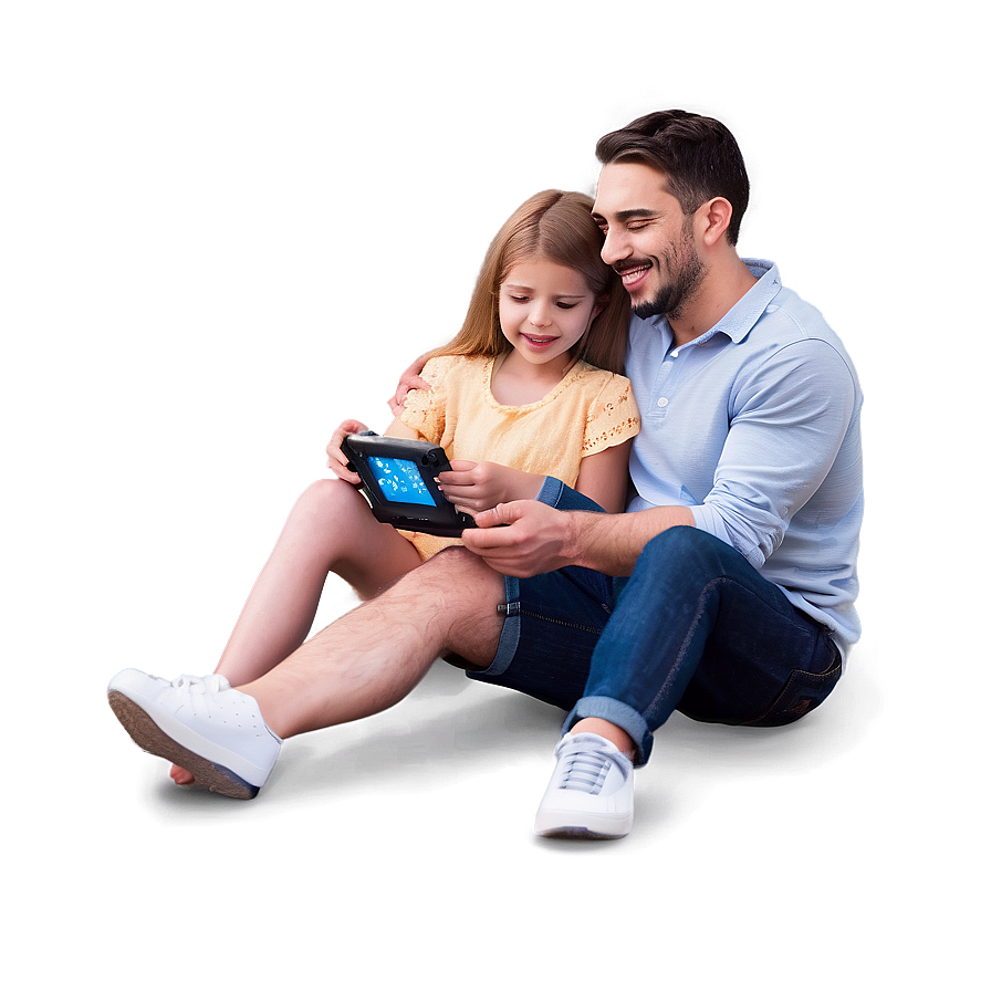 Family Playing Video Games Png Bjs PNG image