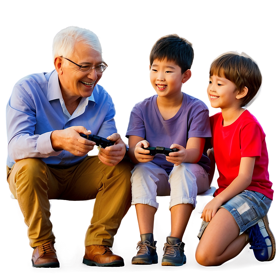 Family Playing Video Games Png Oyq93 PNG image