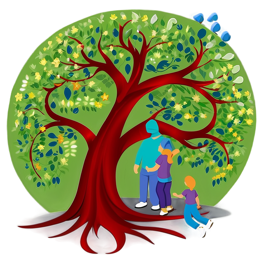 Family Reunion Tree Design Png Ode PNG image